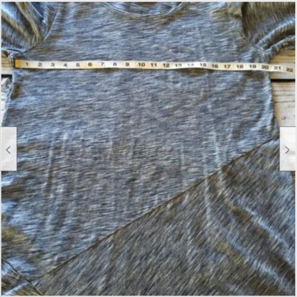 Pure Jill Tee Shirt Dress Elbow Sleeve Scoop Neck Heathered Lightweight Cotton - Picture 5 of 6